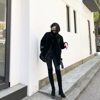 

2020 New Classic Suede Velvet Fur One Piece Coat Women's jacket Deerskin Velvet Lamb Wool Locomotive Clothing