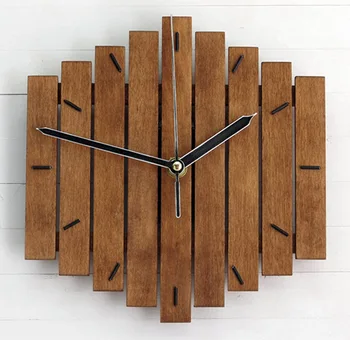 

Slient Xylophone Wooden Wall Clock Modern Design Vintage Rustic Shabby Clock Quiet Art Watch Home Decoration WF1105