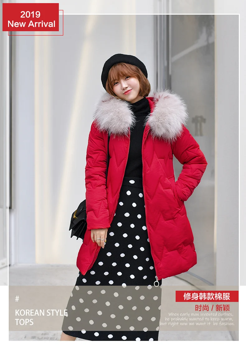 Photo Shoot down Jacket New Style Korean-style Mid-length Loose And Plus-sized Cotton-padded Clothes Thick down Coat
