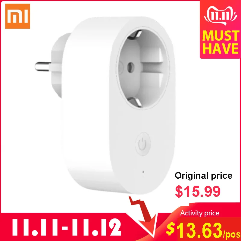 

xiaomi mijia EU Smart Socket Works with Google assistant Alexa Remote Control Time Switch Intelligent Memory Power-saving