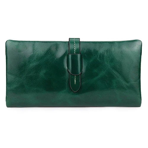Green COMFORSKIN, длинный женский кошелек в европейском и американском стиле, натуральная кожа, женская сумочка на молнии, женские кошельки для карт - Цвет: Green