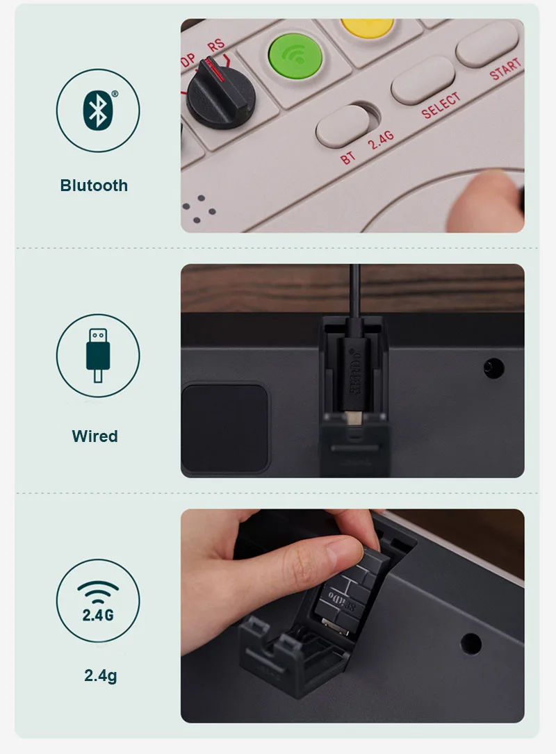 8Bitdo Arcade Stick Support Wired, Wireless Bluetooth and 2.4G with Receiver for Nintendo Switch Windows