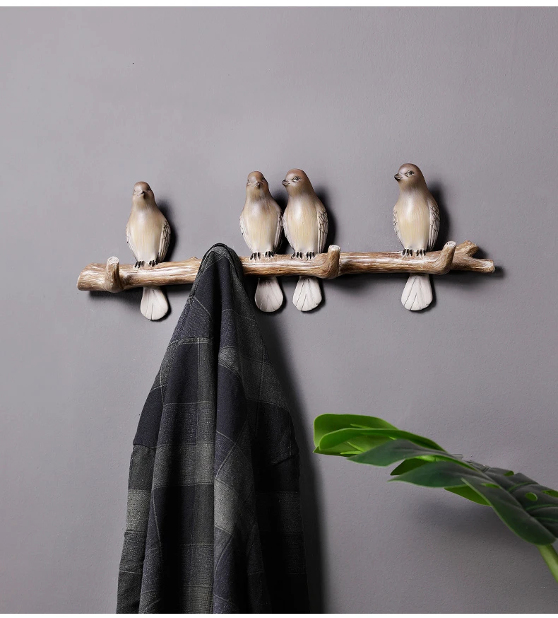 Bird Hooks American Country Home Wall Hangings Practical Door Hanging Ornaments Clothing Clothes Room Creative Ornaments