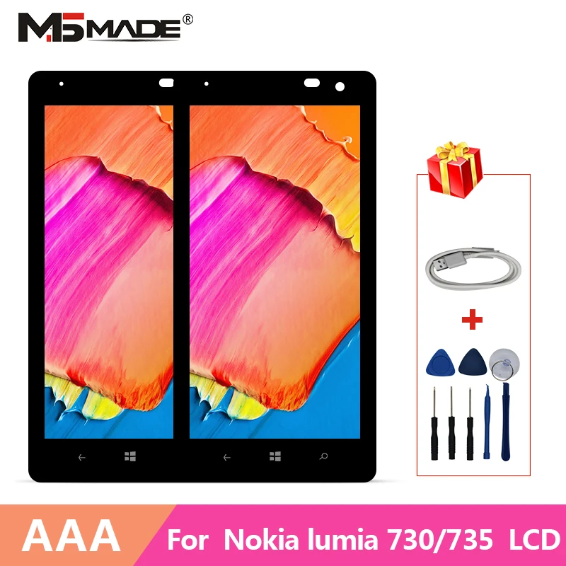 

4.7" For Nokia Lumia 730 735 LCD Display Touch Screen With Frame For Nokia RM-1038 RM-1039 RM-1040 Display Digitizer Replace