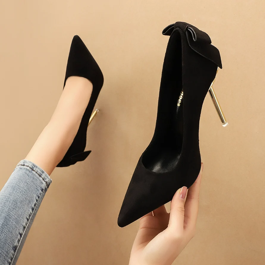 Туфли женские на высоком каблуке заостренный носок туфли-лодочки высокий