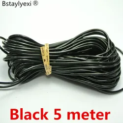 20 Meter Multicolor 2mm Hollow Rubber Tubing for Jewelry and Decorative DIY Accessories (Black 5 meters)