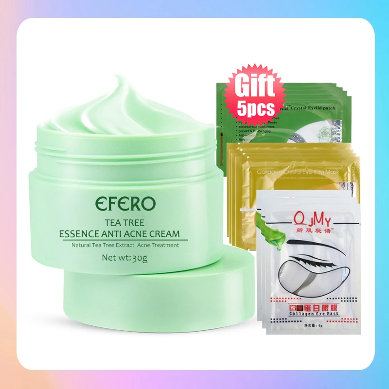 EFERO Acne Treatment Cream Remove Acne Scar Pimple Face Cream Tea Tree Essence Shrink Pores Oil Control Whitening Face Cream