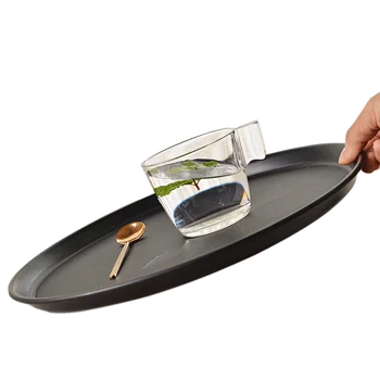 

Japanese hotel commercial non-slip tray fast food restaurant tea plate tableware round household fruit cups