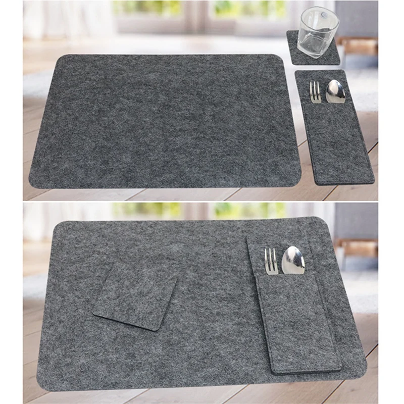 Набор из 6 Placemats-6x подстилок для напитков и карман для столовых приборов-защитные подстилки и подстилки