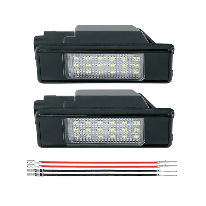 2Pcs No Error LED Number License Plate Lights Lamp Car Accessories For Citroen C