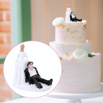 

Festival Decorative Party Marriage Favor Wedding Cake Toppers Funny Realistic Gift Romantic Resin Figurines Bride Groom Humor