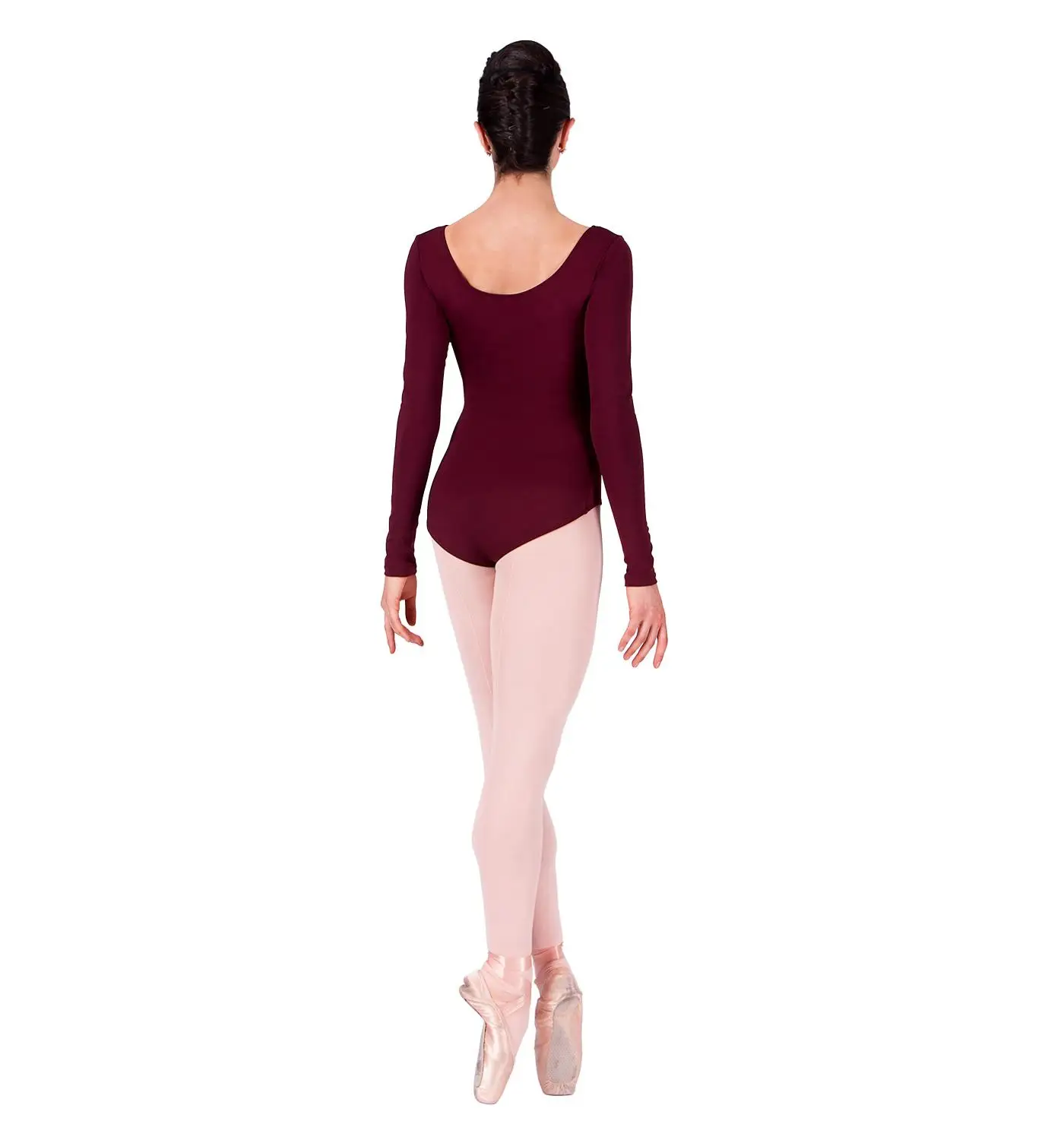 Ballet Latin Leotard Scoop Neck Gymnastics Leotard Long Sleeve Dance Clothes For Adult Unitard Girls Gymnastics Leotard