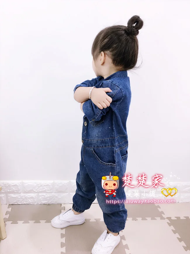 combinaison en jean pour bébé garçon et fille à manches longues en jean greatmtx Barboteuse pour nouveau-né