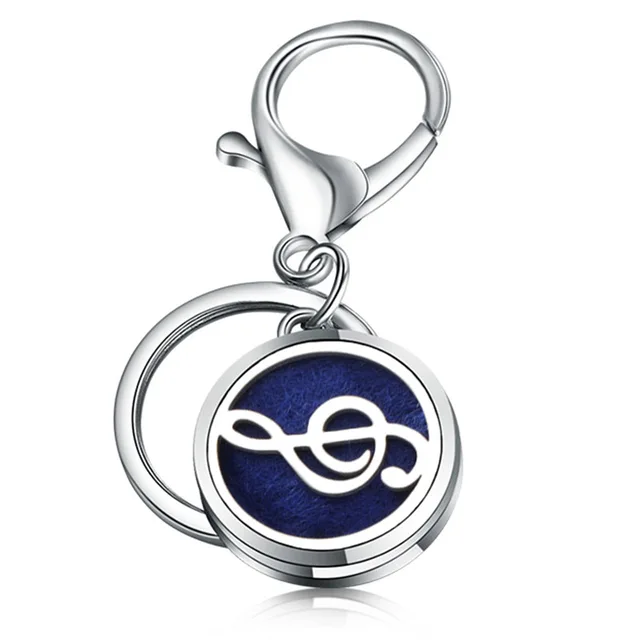 Fashion Round Little Love KeyChain Jewelry Stainless Steel Essential Oil Diffuser Perfume Aromatherapy Locket Key Chain Jewelry 1PCS
