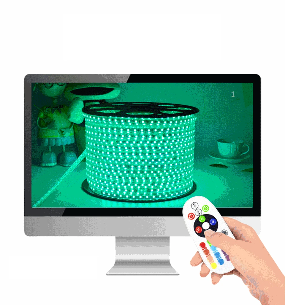 Рождественская Светодиодная лента waterp 220 В 16 цветов RGB низкая мощность высокая