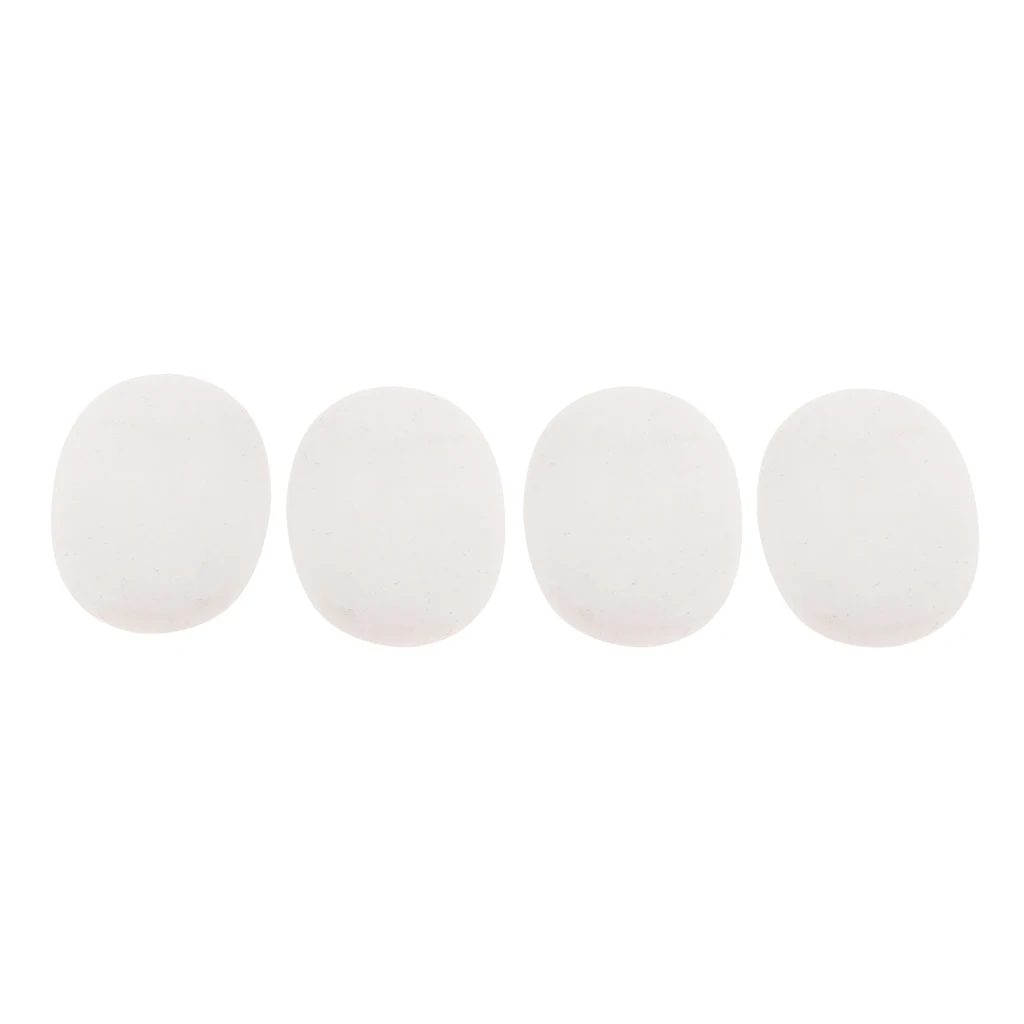 4 Pcs Smooth White Massage Stones--Oval Shaped Spa Hot Stones Natural Rocks for Spas Massage Relaxation (3x4cm)