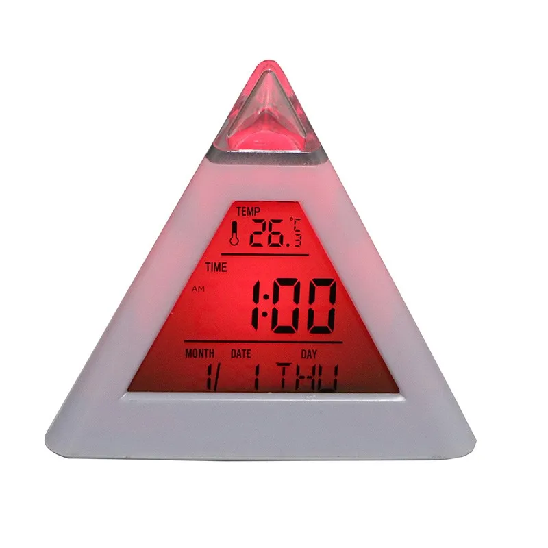 Светодиодный цифровой будильник с красочной подсветкой Функция повтора сигнала электронные настольные часы календарь дисплей функция повтора сигнала