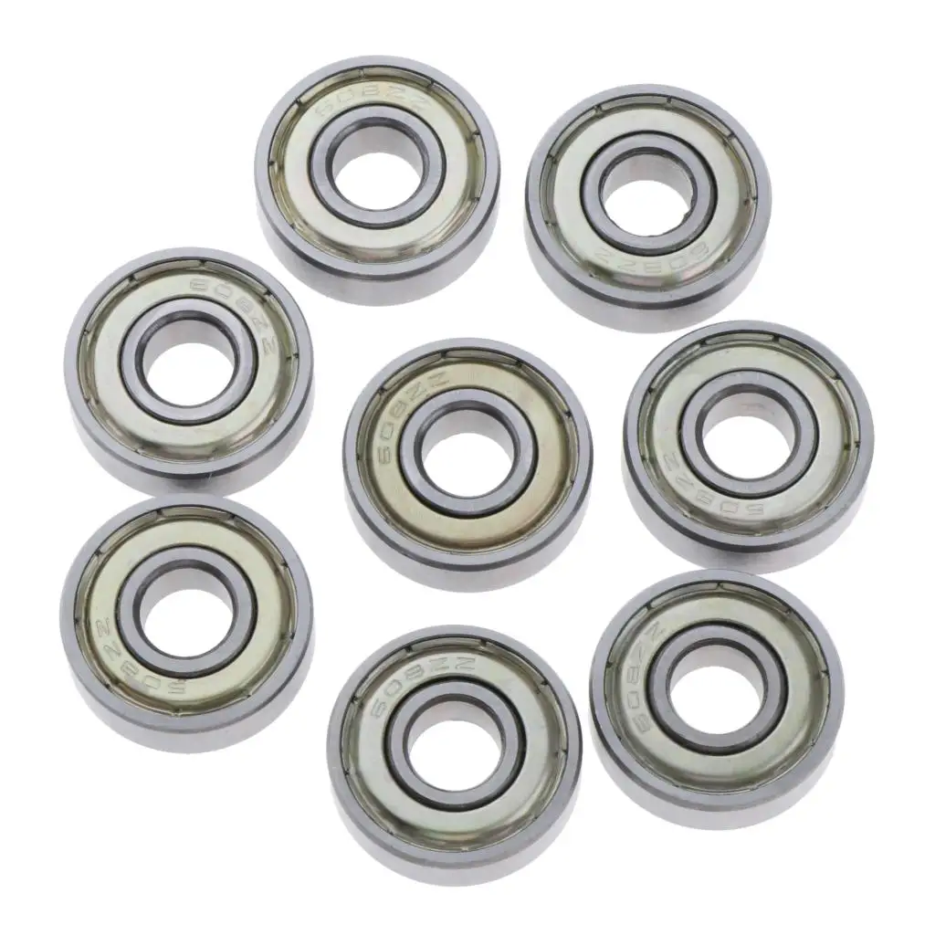 8pcs Premium Steel 608Z Skateboard Bearing Scooter Inline Skates Replacement Roller Ball Bearings Wheel Parts Components