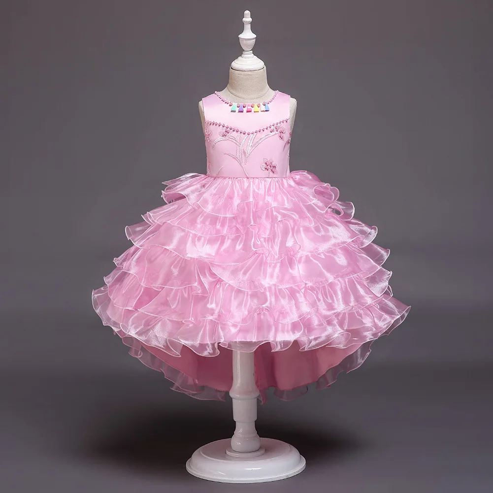 

2019 Summer New Style Sleeveless CHILDREN'S Full Dress CHILDREN'S DAY School Performance Girls Princess Tailing Puffy Evening Go