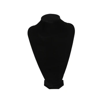 

Velvet Necklace Pendant Chain Jewelry Bust Display Holder Stand Black 36*24cm