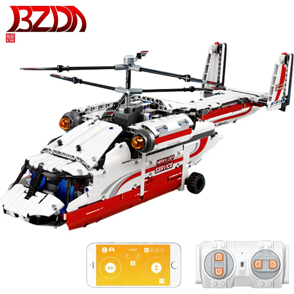 

BZDA ww2 Military Plane Model Building Blocks Heavy Lift Helicopter Technic Aircraft rc plane for Children's Toy Gift DIY