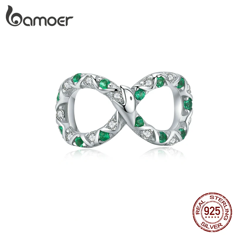bamoerInfinityShapeSnakeCharmfitOriginalSilverBracelet925