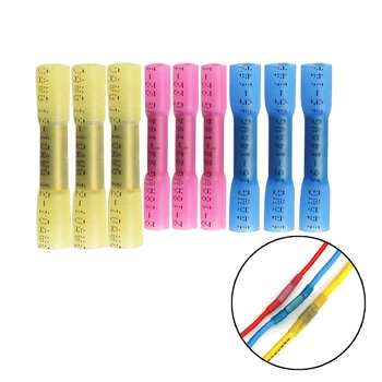 

Crimp Terminals 22-18/ 16-14/ 12-10AWG Wire Connector Electrical Butt Splice Cable Connectors Insulated Heat Shrink Sleeve