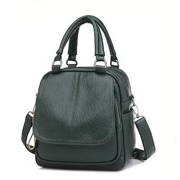 

ZZSLHL Fashion Women Backpack Pu Leather Shoulder Bags Ladies Small Backpack School Bags For Teenage Girls Black Rucksack