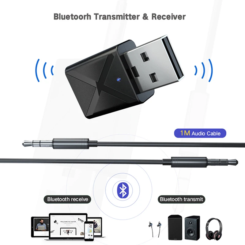 Bluetooth-приемник USB передатчики 5,0 беспроводной аудио музыкальный стерео адаптер ключ для ТВ ПК bluetooth-динамика наушников