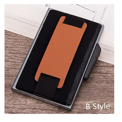 С защитой от RFID, для карт держатель ПУ, кожаная Монета Кошельки Алюминий сплава Модные карты Box Дело Повседневное держатель Чехол-портмоне с отделением для карт - Цвет: 12