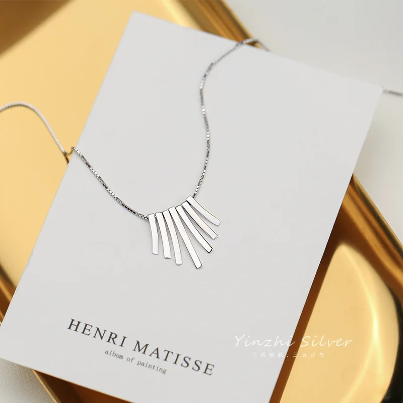 

S925 Silver Necklace Women's Korean-style Simple Students MORI Series Pendant-Choker Generous Elegant Neck Accessories