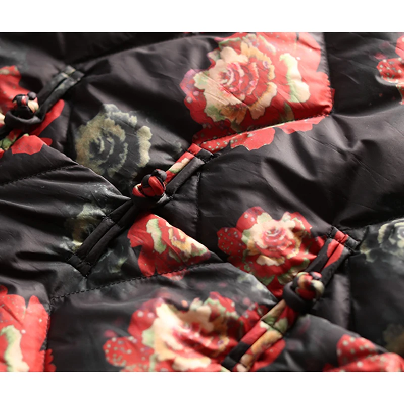 Autumn Winter Print White Duck Down Jacket 90%