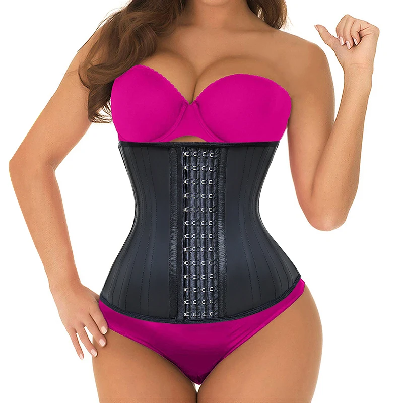 New-Smooth-Latex-Waist-Training-Corset-25-Steel-Boned-Corset