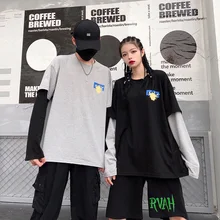 Fall Vogue New Arrival long sleeve t shirt men Patchwork slayer men's t-shirt with print men's t-shirts large sizes Round neck Fall Vogue New Arrival long sleeve t shirt men Patchwork slayer men's t-shirt with print men's t-shirts large sizes Round neck
