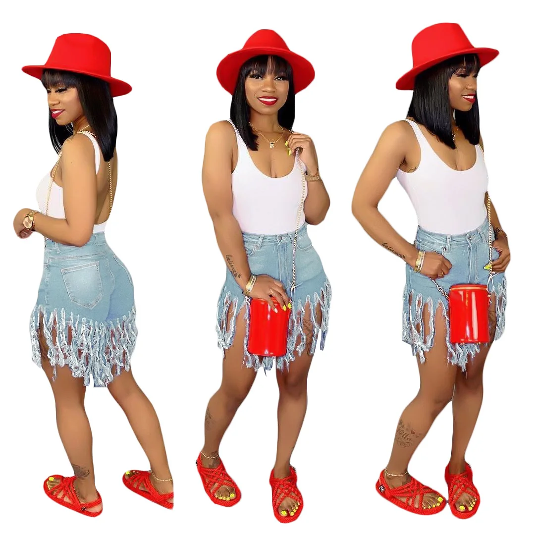 Echoine Summer Ripped Denim Jeans Women Tassel Jeans Pant Trousers Casual Streetwear Ladies Jeans Femme Vaqueros Mujer Plus Size
