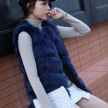 Женский жилет без рукавов с искусственным мехом размера плюс 4XL, шикарный Теплый Женский жилет, зима, однотонная повседневная женская верхняя одежда