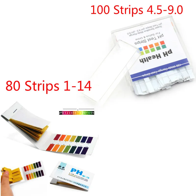 80/100 Strips PH Meters Indicator Paper Value 1-14/5.5-9.0 Alkaline Acid Litmus Testing Tester For Urine Water Aquarium | Инструменты