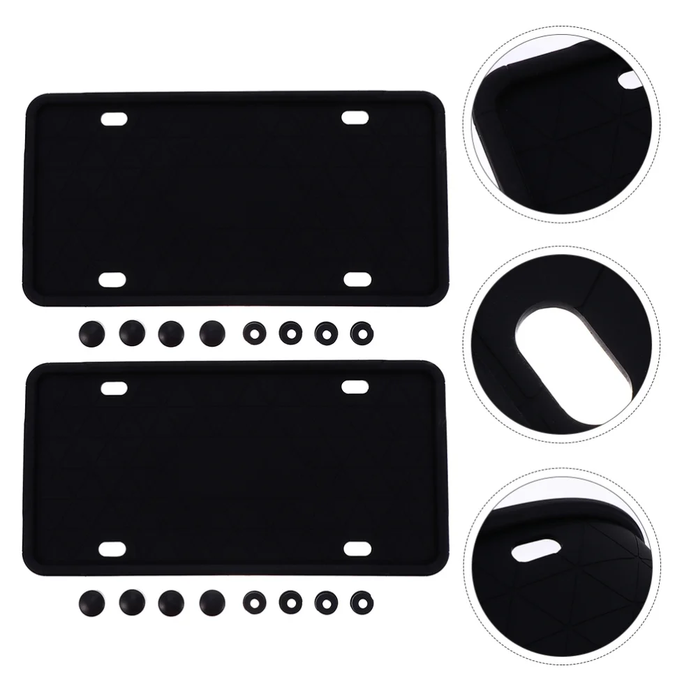 

2pcs Silicone License Plate Frames Weather-Proof Car License Plate Cover Holder