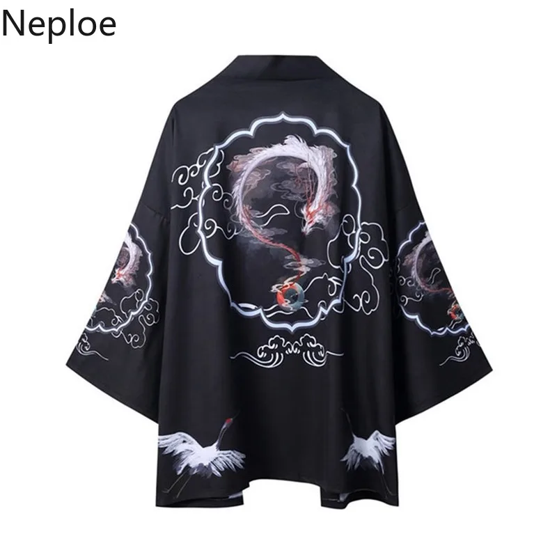 Женская традиционная блуза с принтом дракона Yukata Samurai Haori японский стиль кардиган