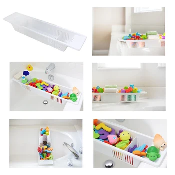 

Extendable Bathroom Shelf Bathtub Tray Shower Caddy Plastic Bathtub Rack Towel Wine Book Holder Storage Organization Accessories