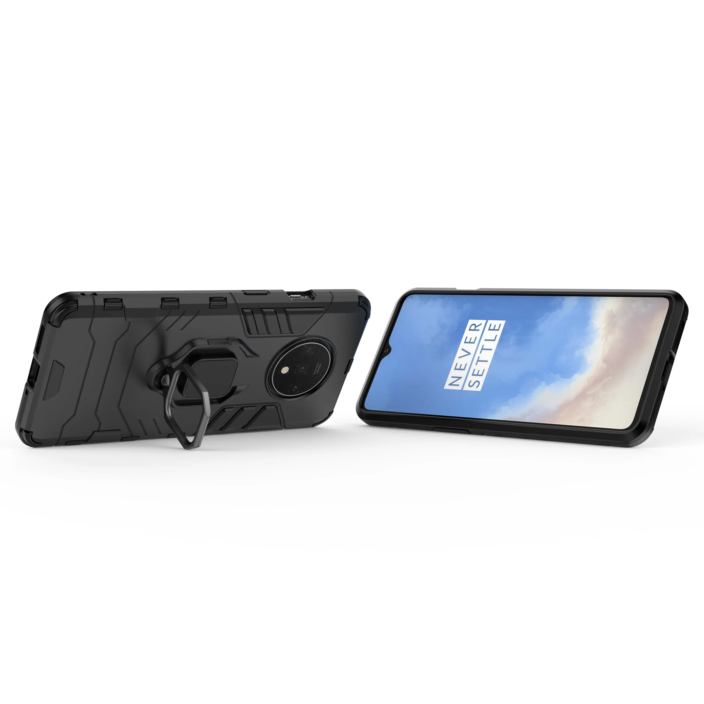 Tigenkey для Oneplus 7T чехол Защитный чехол для телефона чехол для Oneplus 7T чехол роскошное кольцо задняя крышка Подставка Броня противоударный чехол