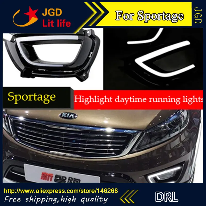 Free shipping ! 12V 6000k LED DRL Daytime running light for Kia Sportage drl 2015 2016 fog lamp