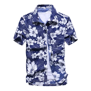 Remera Hawaiana a la moda para Hombre, camisetas informales con estampado colorido para playa, camisetas Aloha de manga corta de talla grande 5XL, Camisa Hawaiana para Hombre