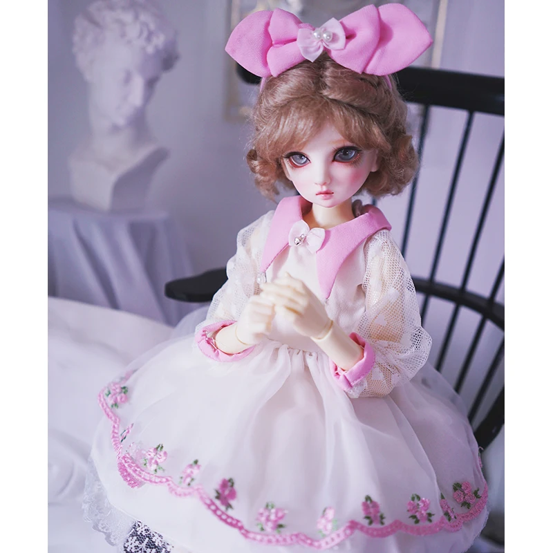 BJD кукла платье 1/4 1/6 1/3 Фея розовый BJD кукла платье+ украшение волос+ носки для 1/6 1/4 1/3 BJD кукла аксессуары кукольная одежда