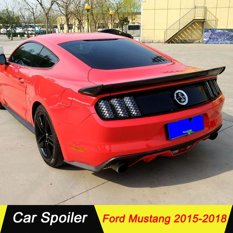 Спойлер из углеродного волокна для ford mustang ЧЕРНЫЙ заднего крыла багажник спойлер для ford mustang