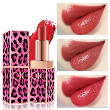 

QIC Popular Moisturizer Leopard Matte Lipstick Lips Cosmetics Make up Silky Lip Stick Pen Beauty Makeup Moist Tint Lip Balm 1Pcs