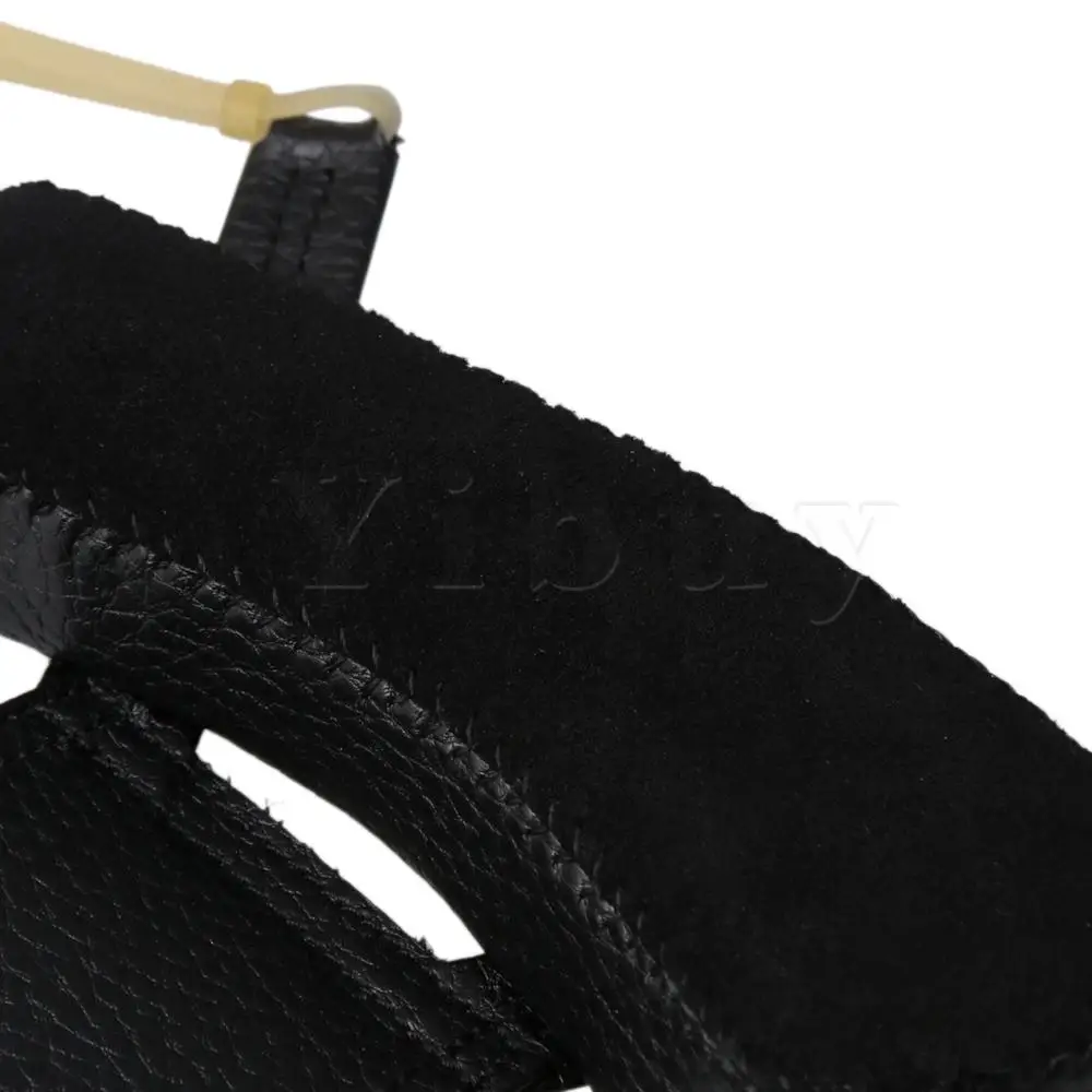 Yibuy Black Leather Violin Chin Rest Leather 4/4-4/1 Two In One Musical Tool
