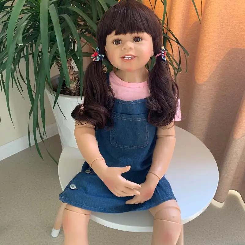 100 см, твердая силиконовая виниловая кукла принцессы для маленьких девочек, игрушка, как настоящая детская одежда для 3 лет, модель, большая кукла, подарок
