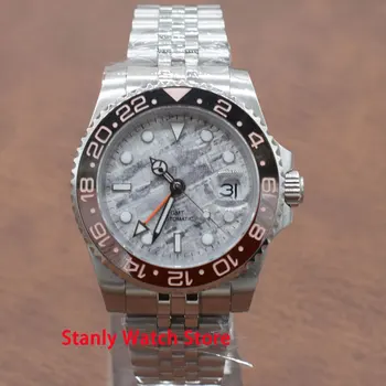 

Sapphire Glass Bliger 40mm Grey Sterile Dial Ceramic Bezel Luminous Jubilee Band GMT Automatic Movement Men's Watches