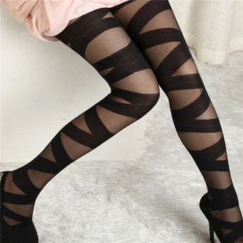 

Ladies Sexy Skinny Stockings Women Fashion Goth Rocker Cross Bandage Straps Stockings Hot Sale Stockings For Female New
